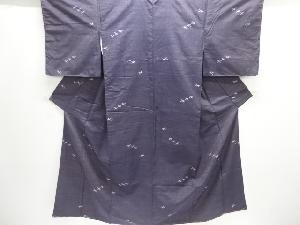 未使用品　抽象鳥模様織り出し手織り紬着物